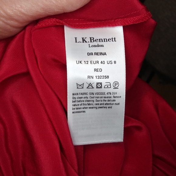 LK Bennett Red Midi Dress New With Tags - Picture 12 of 13